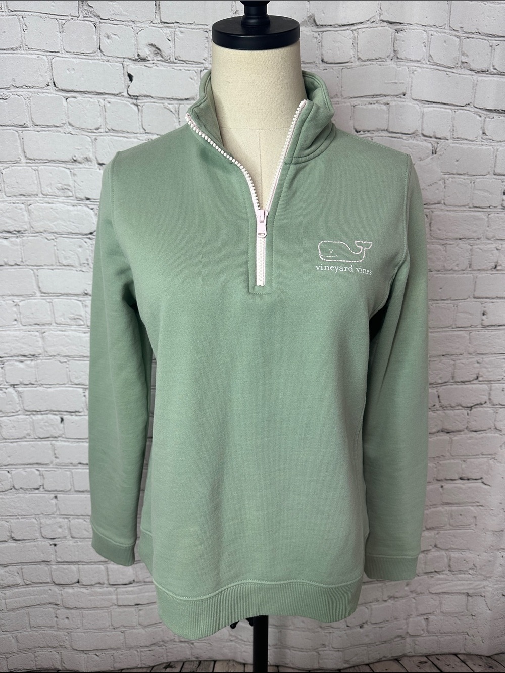 Vineyard Vines Soft Green 1/4 Zip Pullover Sweatshirt Women’s L Large